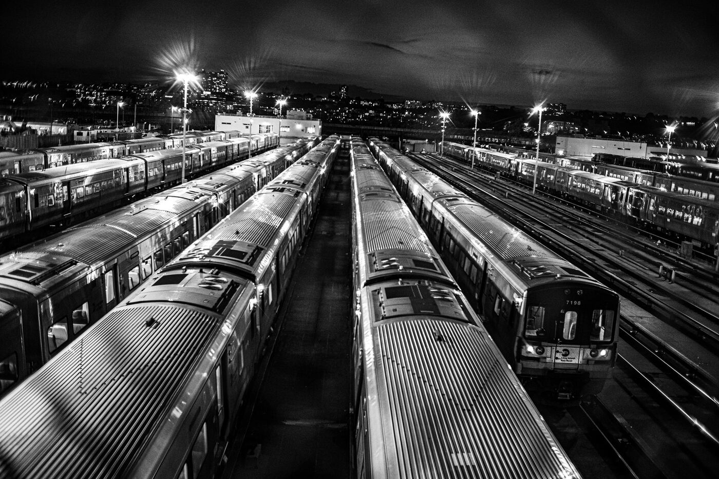 Zugdepot bei Nacht, New York